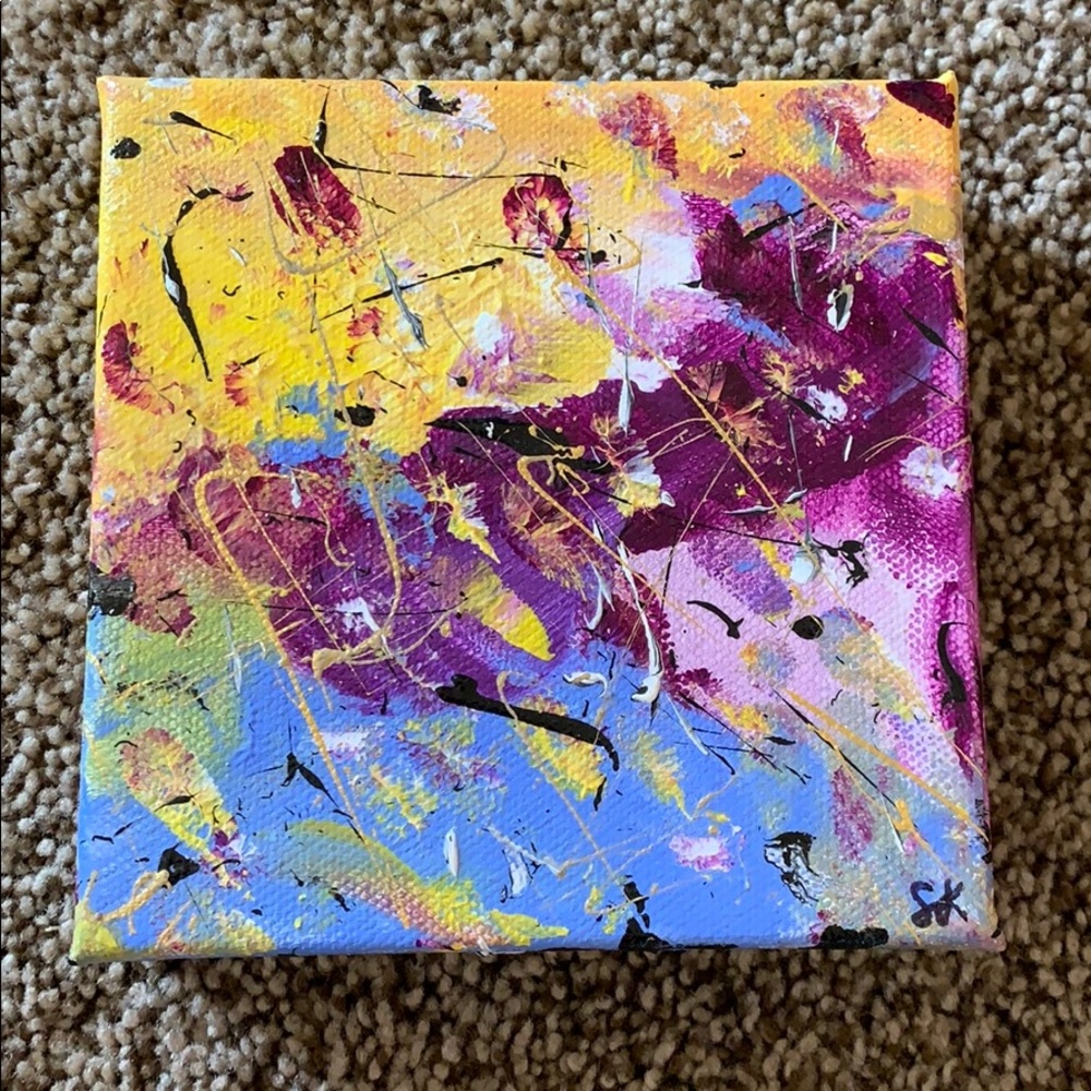 Painting: Abstract Explosion 💛💜💙 (mini)